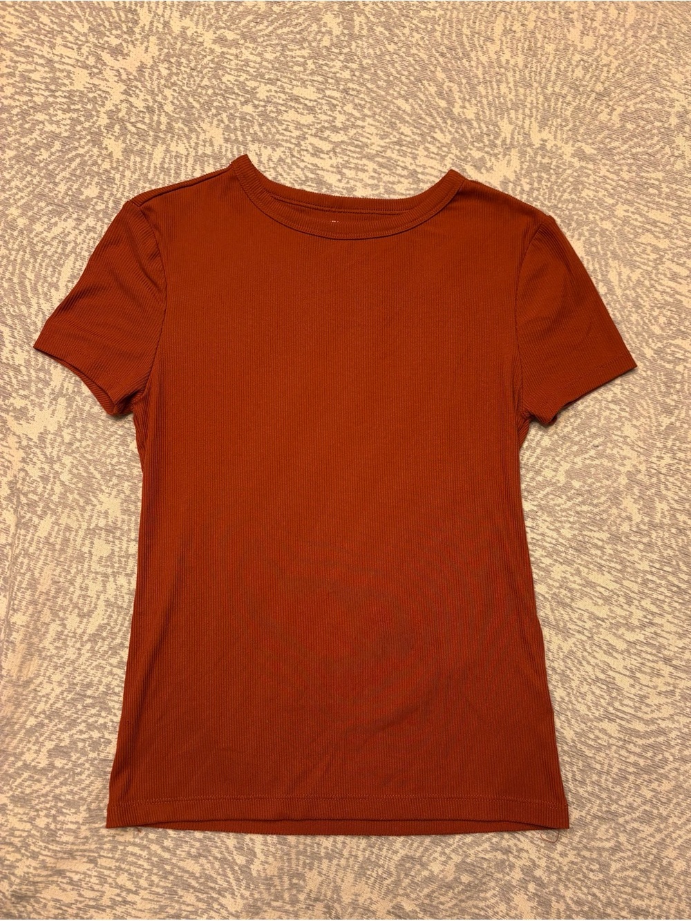 No Boundaries Rust Short-Sleeve Ribbed Tee